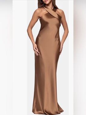 Xscape evenings Halter neck satin trumpet gown
